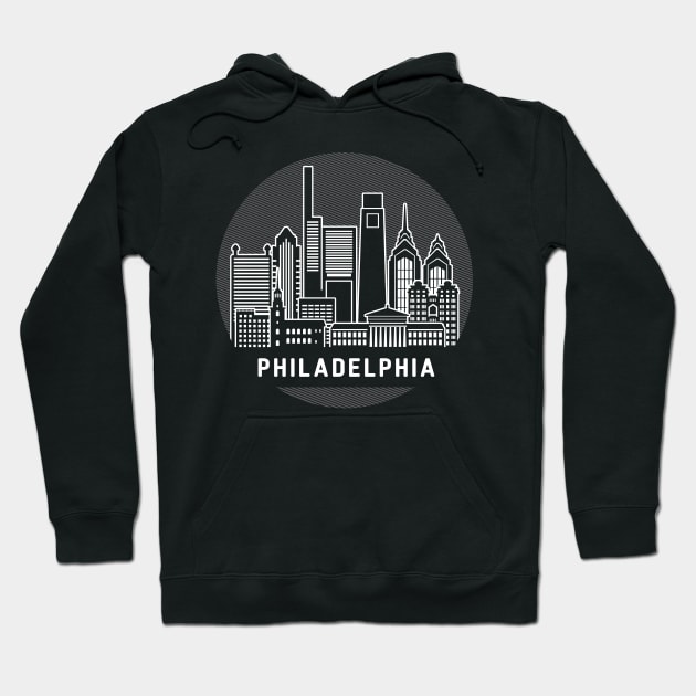 Philadelphia Pennsylvania Skyline Hoodie by traveltravelamerica